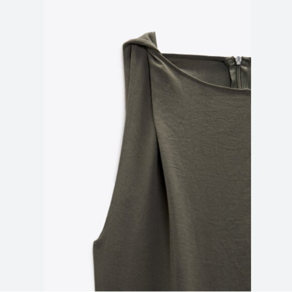 Zara Green Long Flowy Sleeveless Jumpsuit - Picture 4 of 7